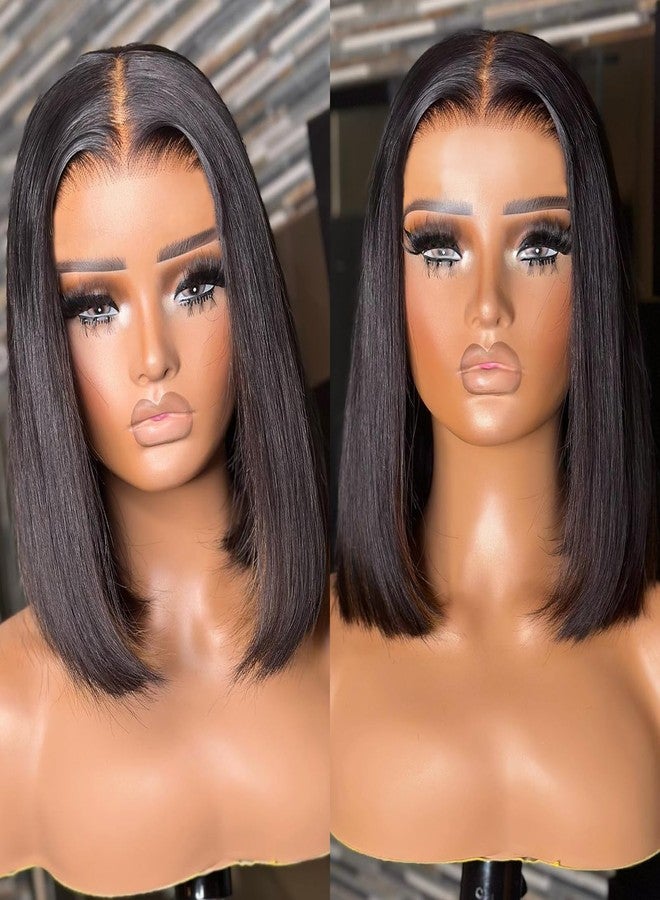 بيوس باروكة شعر بوب من BEEOS Pre-Everything 5x5 SKINLKE Real HD Lace Closure، جاهزة للارتداء، كثافة 180%، دانتيل مقصوص مسبقًا بدون غراء، خط شعر منتوف مسبقًا، عقد مبيضة، شعر بشري مستقيم، 10 بوصات - Image 5